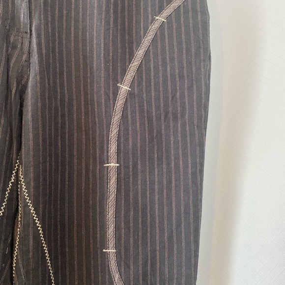 Women's Dark Brown Pinstripe Steampunk Trousers Pants Medium Lagenlook Unique - Picture 5 of 15
